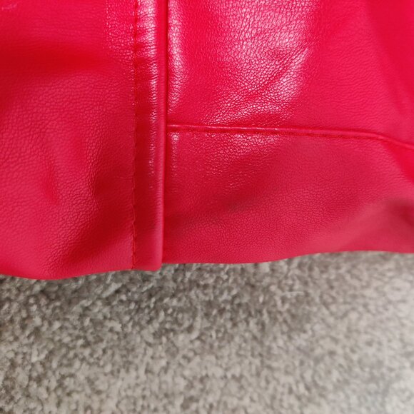 Forever 21 Women's Faux Leather Pants Size M Red Shiny Cargo Casual Party Dinner - Picture 13 of 13